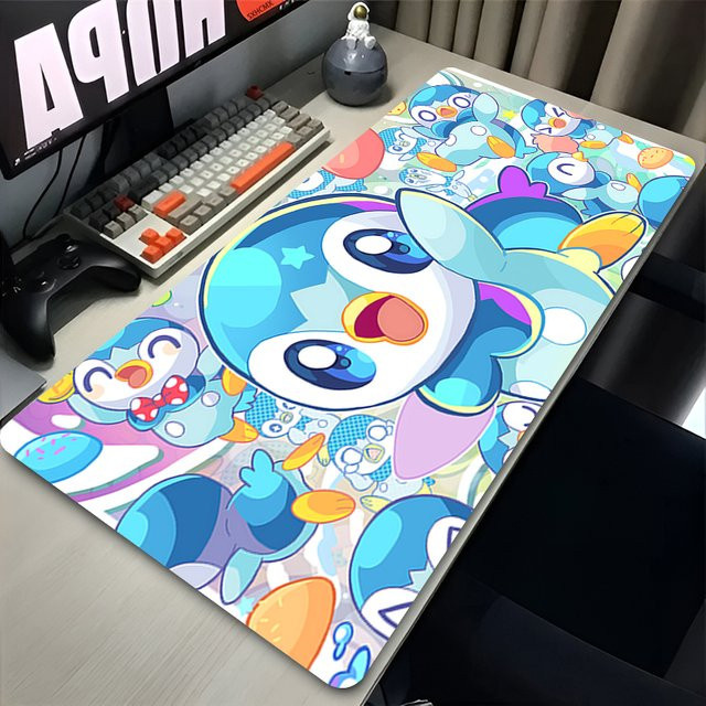 Bandai XXL Anime Gaming Mousepad Kawaii Schreibtischunterlage Pokemon Piplup Multicolor - Bild 1