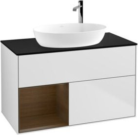 V&B Waschtischunterschrank Finion 100 Wandbeleuchtung in Weiß lackiert B/T/H: 100 x 50,1 x 50,1 cm - Bild 1
