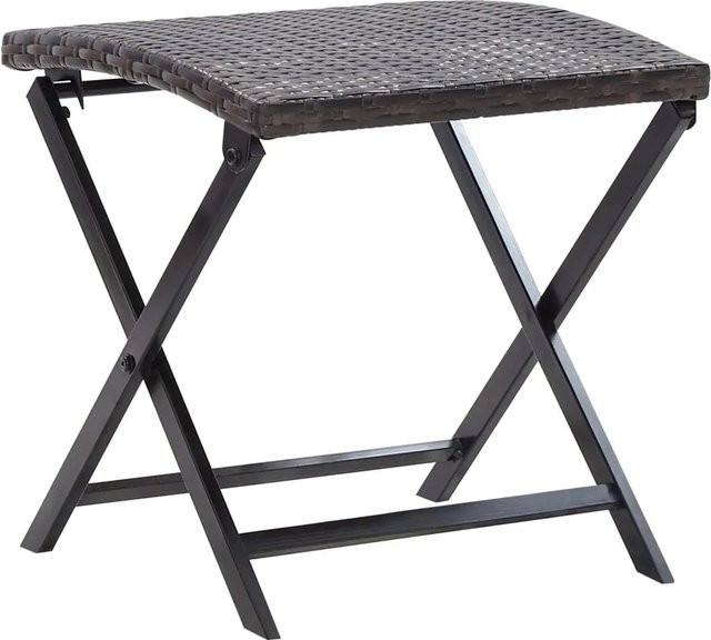vidaXL Klapphocker aus Poly Rattan und Metall in Braun - Bild 1