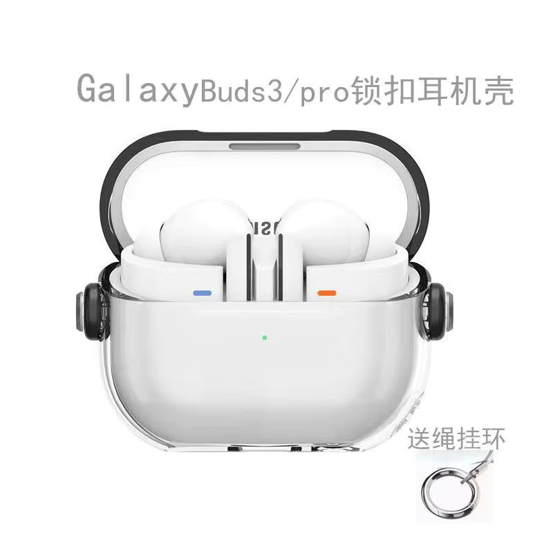 Samsung Galaxy Buds 3/3 Pro Schutzhülle mit Ständer und Schlüsselanhänger-Lanyard im Musik-Design in Rot, Weiß oder Transparent - Bild 2