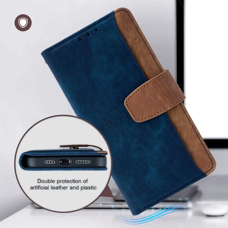 Business Leder Flip Case mit Metall-Schnalle für Google Pixel 10 9 Pro XL 8 7 6 Pro 10A 9A in Blau - Bild 5