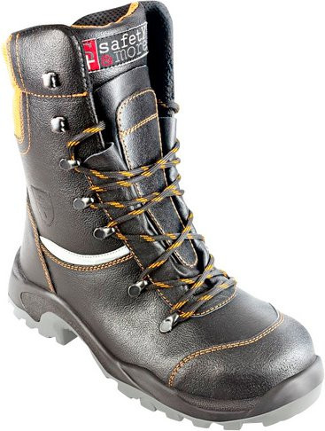 safety and more Schnittschutz-Stiefel S3 in Schwarz/Orange aus Leder und Polyester, Größe 42 - Bild 1