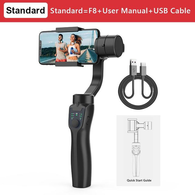 Allbestart F8 Handheld 3-Achsen Gimbal Smartphone Stabilisator mit Bluetooth in Schwarz - Bild 1