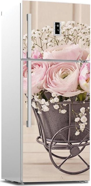 Sticker House Selbstklebender Kühlschrankaufkleber mit buntem Blumenmuster, Vinyl Küchenmöbel Dekor Wrap, Breite: 40 cm, Höhe: 120 cm - Bild 1