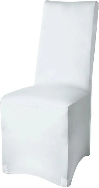Beautissu Leona Stuhlhusse Weiß Stretch Bankett B: 95 cm, H: 45 cm, T: 47 cm - Bild 1