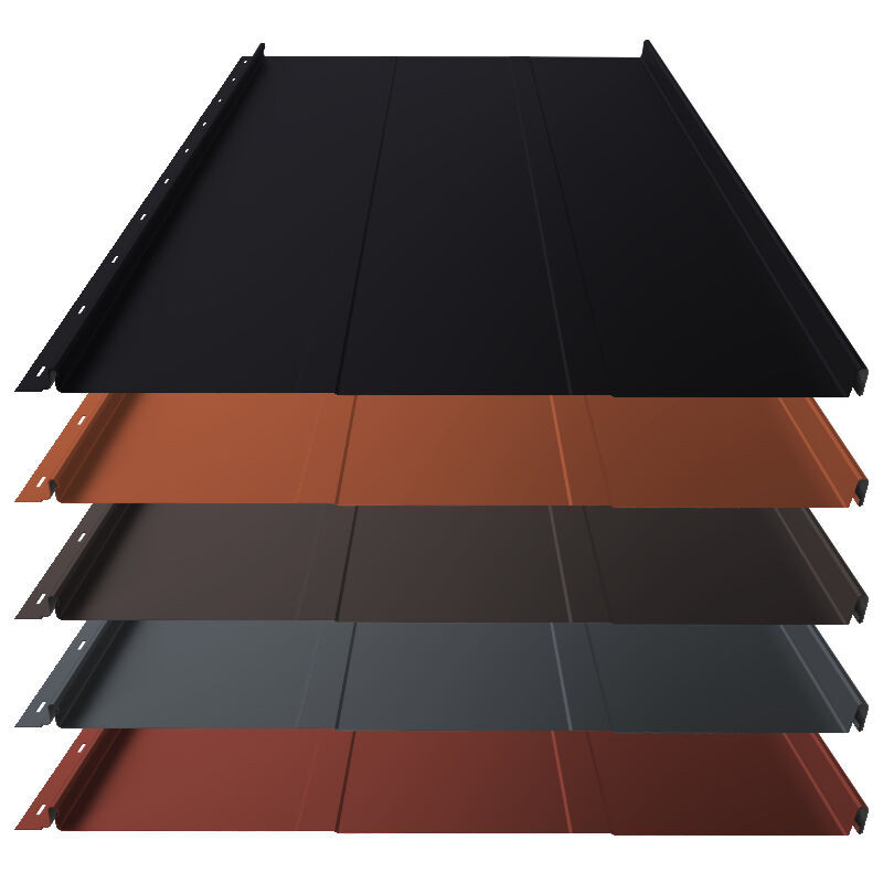 Stehfalz Panel Retro 25 von Blachotrapez GmbH für Dach und Wand aus Stahl in Schwarz, Breite: 55,4 cm - Bild 1