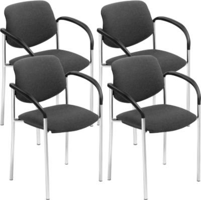 NowyStyl Besucherstuhl STYL mit Armlehnen, stapelbar, Farbe Anthrazit, 4er Set - Bild 1