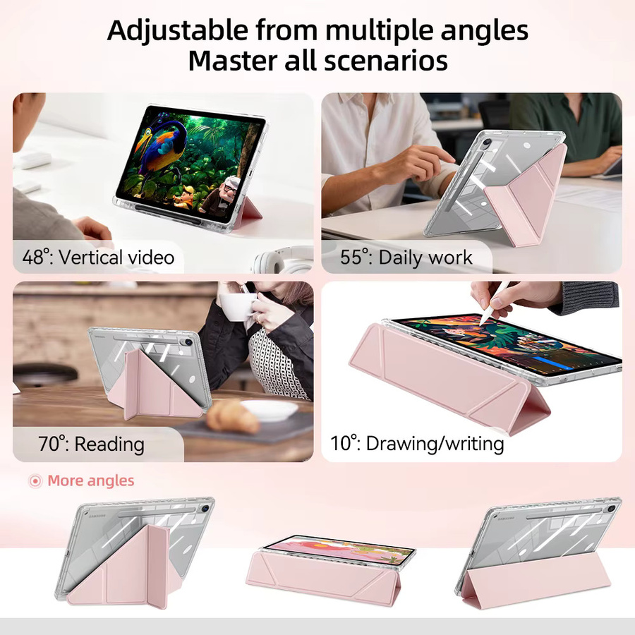 Transparente Schutzhülle für Samsung Galaxy Tab S9, S9 FE, S10 FE und S10 Plus sowie Tab A9 und A11 in Grau - Bild 2