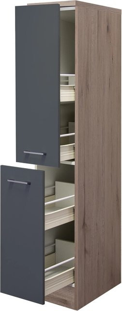 Flex-Well Küchen-Apothekerschrank Morena Grau Matt B/H/T: 30 x 161 x 60 cm - Bild 1