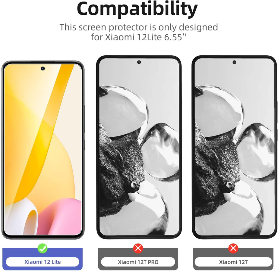 Xiaomi 12 Lite Vollbildschutzglasfolie aus gehärtetem Glas in Transparent - Bild 2