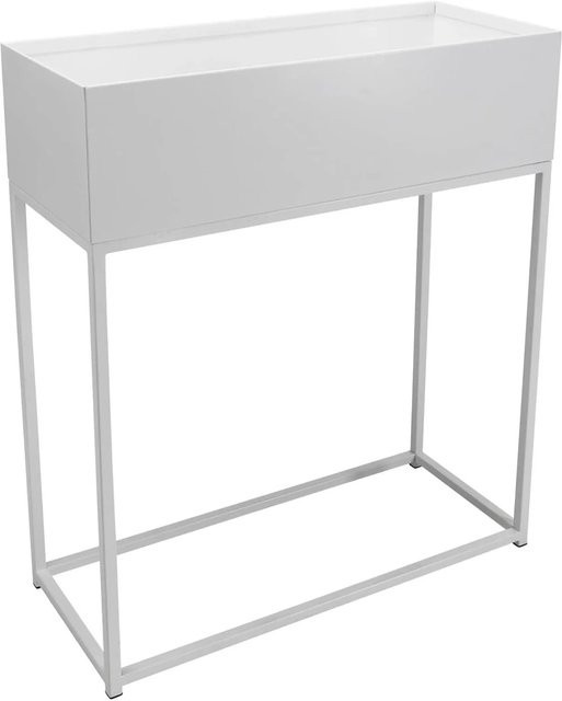 Vivanno Blumenkasten in Weiß mit modernem Design aus Stahlblech, B/T/H: 60 x 25 x 78 cm - Bild 1