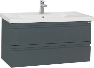 VCM Waschplatz-Set Silora XL in Grau mit Waschtisch-Unterschrank und Keramik-Waschbecken, B/H/T: 100 x 54 x 46 cm - Bild 1