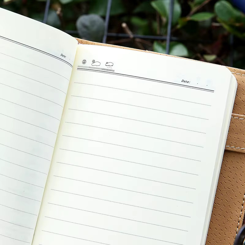 TWBEB Taschennotizbuch A6 mit Stift, gelbes Mini-Reisetagebuch aus Kunstleder mit Hardcover und linierten Seiten - Bild 5
