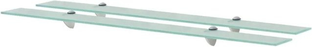 vidaXL Schweberegale aus gehärtetem Sicherheitsglas, 2er-Set, transparent, B: 100 cm, T: 20 cm, H: 0,8 cm - Bild 1