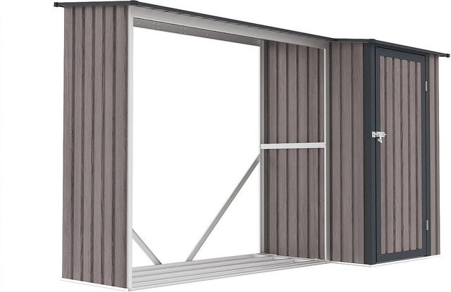 Kaminholzregal Dorwood von Vente-unique in Anthrazitgrau und Naturfarben Dunkel, Höhe: 272 cm - Bild 1