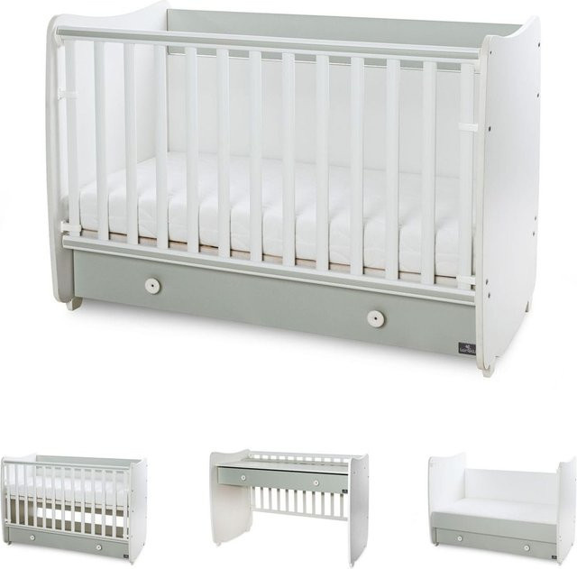 Lorelli Babybett Dream umbaubar als Kinderbett und Schaukelbett in Grün mit B/T/H: 140 x 70 cm - Bild 1
