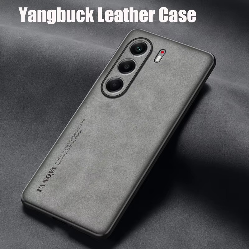 Tecno Camon 40 4G und Camon 40 Pro Schutzhülle aus Lammfell-Leder mit TPU-Stoßstange in Rot - Bild 2