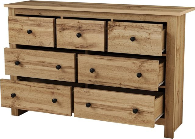 okwish Sideboard mit Schubladen und Stauraum in Braun, B/T/H: 152 x 40 x 89 cm - Bild 1