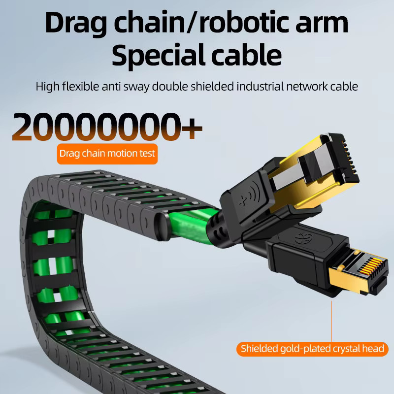 BYXGD Industrielles Ethernet-Kabel Cat6a, doppelt geschirmt, 100 m, ölbeständig und UV-beständig, für PROFINET, EtherCAT und Siemens PLC/POE - Bild 5