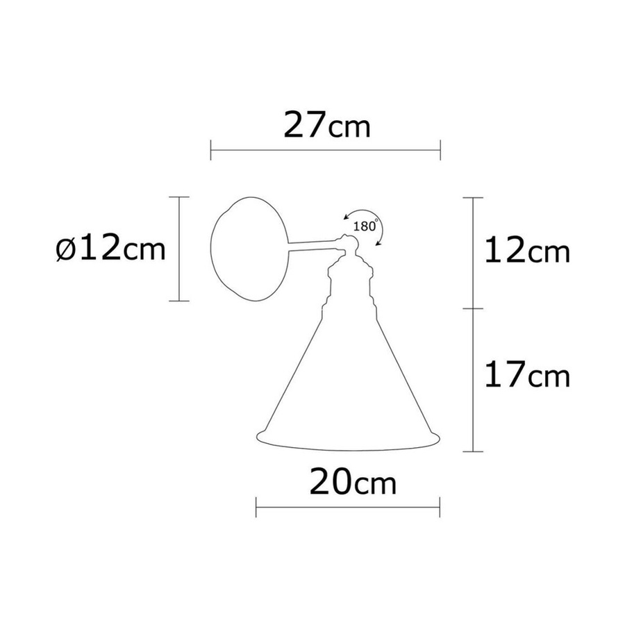 Opviq Wandleuchte Berceste in Schwarz aus Eisen mit E27 Fassung, B/H/T: 20 x 29 x 20 cm - Bild 3
