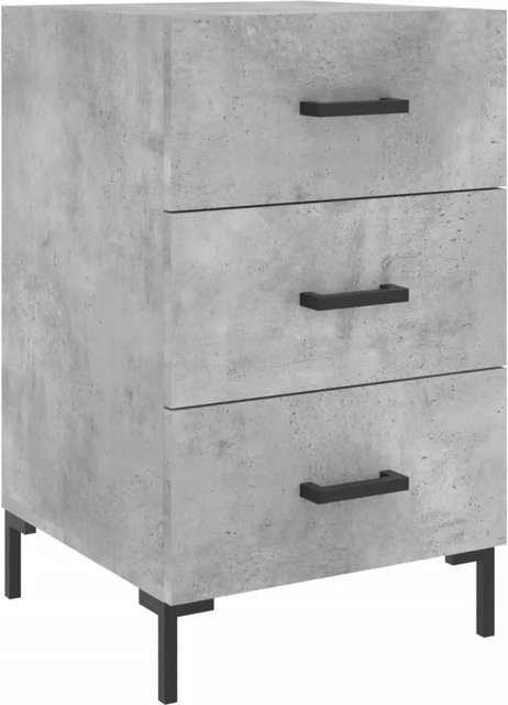vidaXL Nachttisch Modell 4 in Betongrau aus Holzwerkstoff und Eisen, modern und freistehend, B/T/H: 40 x 40 x 66 cm - Bild 1