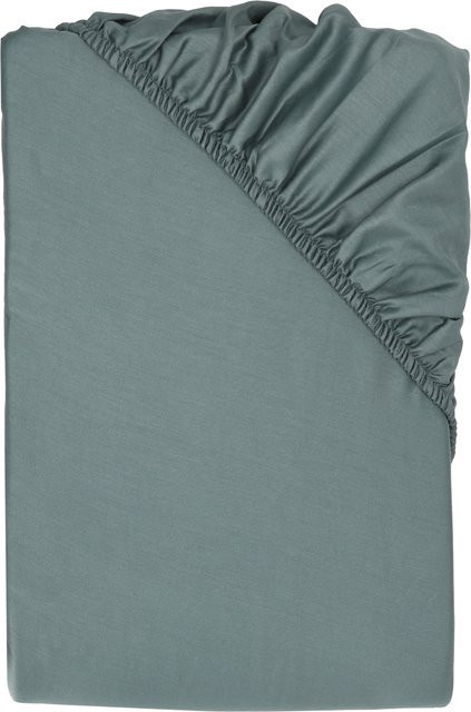 LIVARNO Mako-Satin Spannbettlaken aus Baumwolle, Blau, B/T: 180 x 200 cm, Höhe: 27 cm - Bild 1