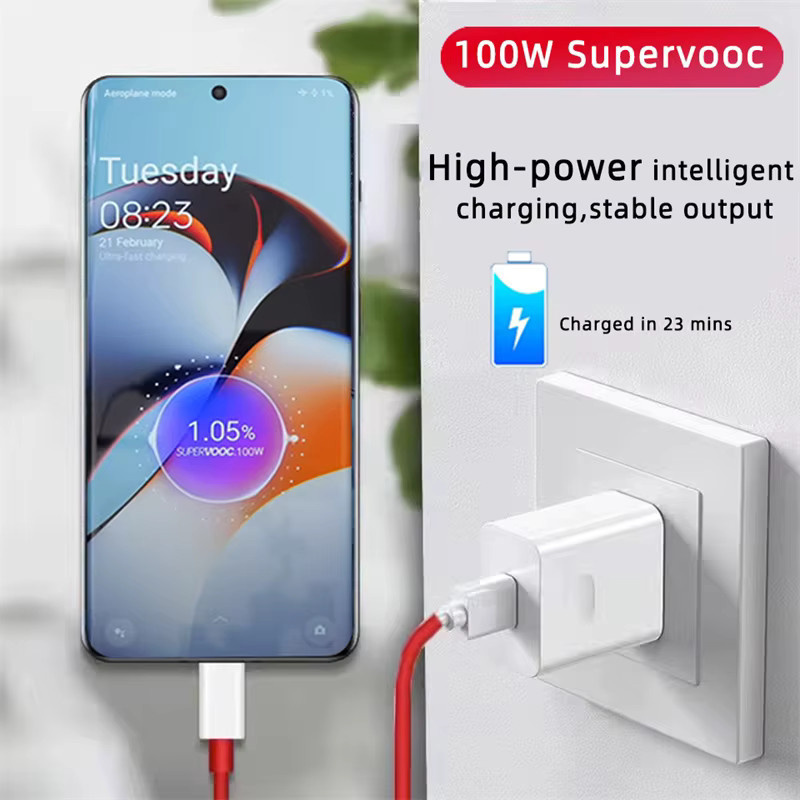 OnePlus 100W SuperVOOC Schnellladegerät mit USB-C Kabel in Weiß - Bild 3
