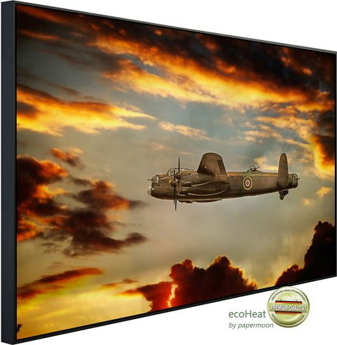 papermoon Infrarotheizung EcoHeat Lancaster Bomber in Bunt mit Matt-Effekt, App-Steuerung und Überhitzungsschutz - Bild 1