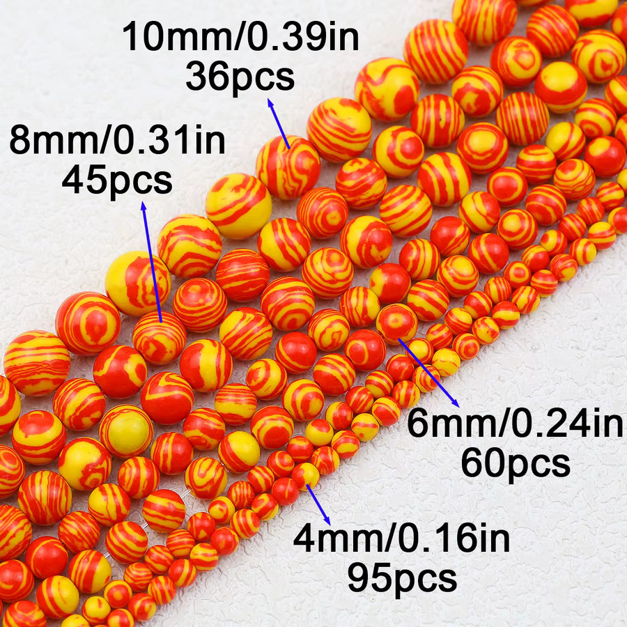 JHNBY Perlen, Orange Malachit, Türkis, Synthese, Unisex - Bild 2