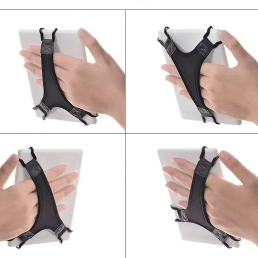 Weicher Handschlaufenhalter für Tablets und iPad 9-10 Zoll in Schwarz, universelle Handbedienungsgurte und rutschfeste Fingerschlaufe als iPad-Zubehör - Bild 5