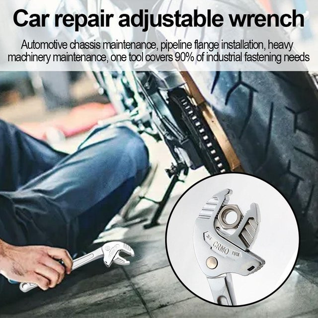 Multifunktions-Schraubenschlüssel mit großem Öffnungsbereich in Silber für Auto, Motorrad und Maschinenreparaturen - Bild 1