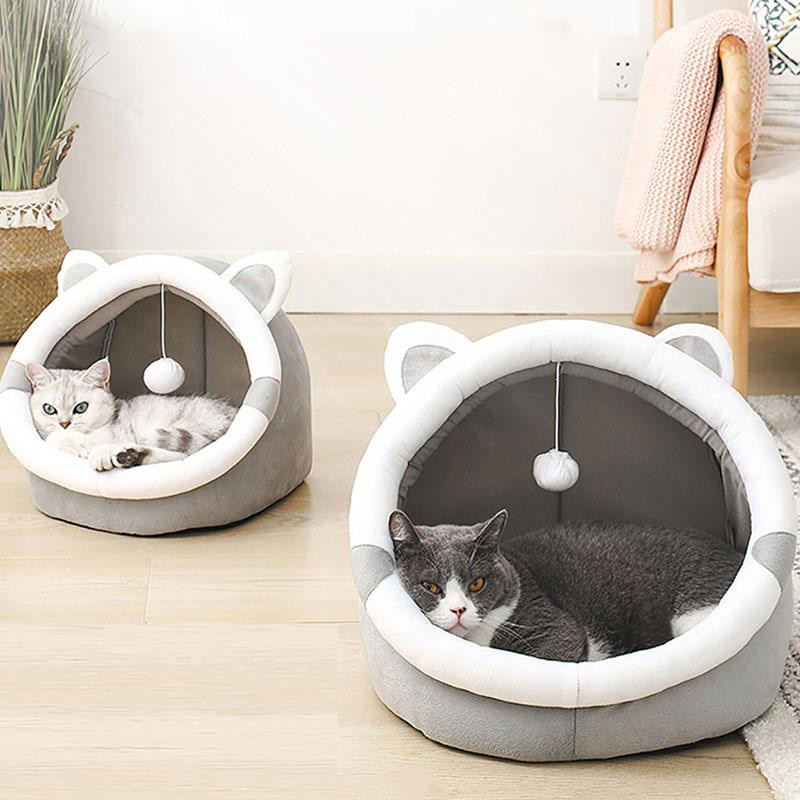 Gemütliches Katzenbett aus 100% Baumwolle für Katzen und Hunde, Hundezelt und weiches Haustierhaus, Größe S, B/T/H: 31 x 27 x 27 cm - Bild 3