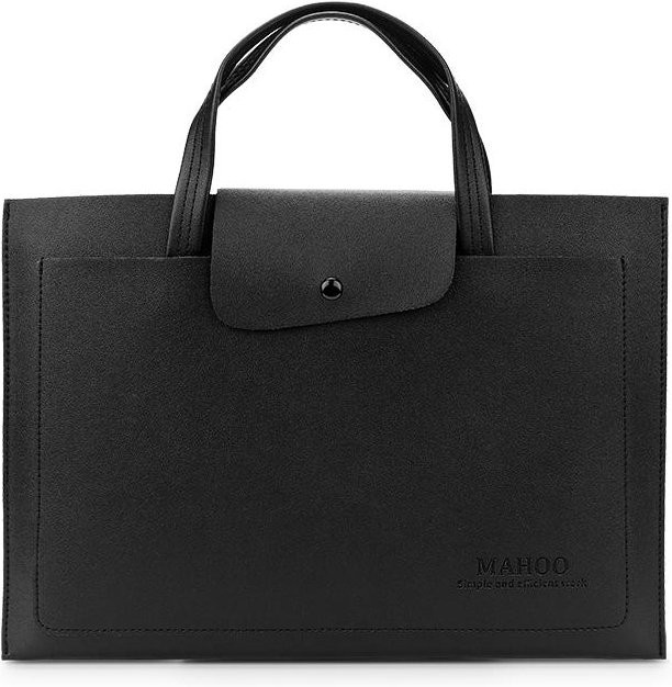 Laptoptasche für Macbook Air und andere Notebooks 13 bis 15,6 Zoll als Umhänge-Aktentasche aus PVC in Schwarz - Bild 1