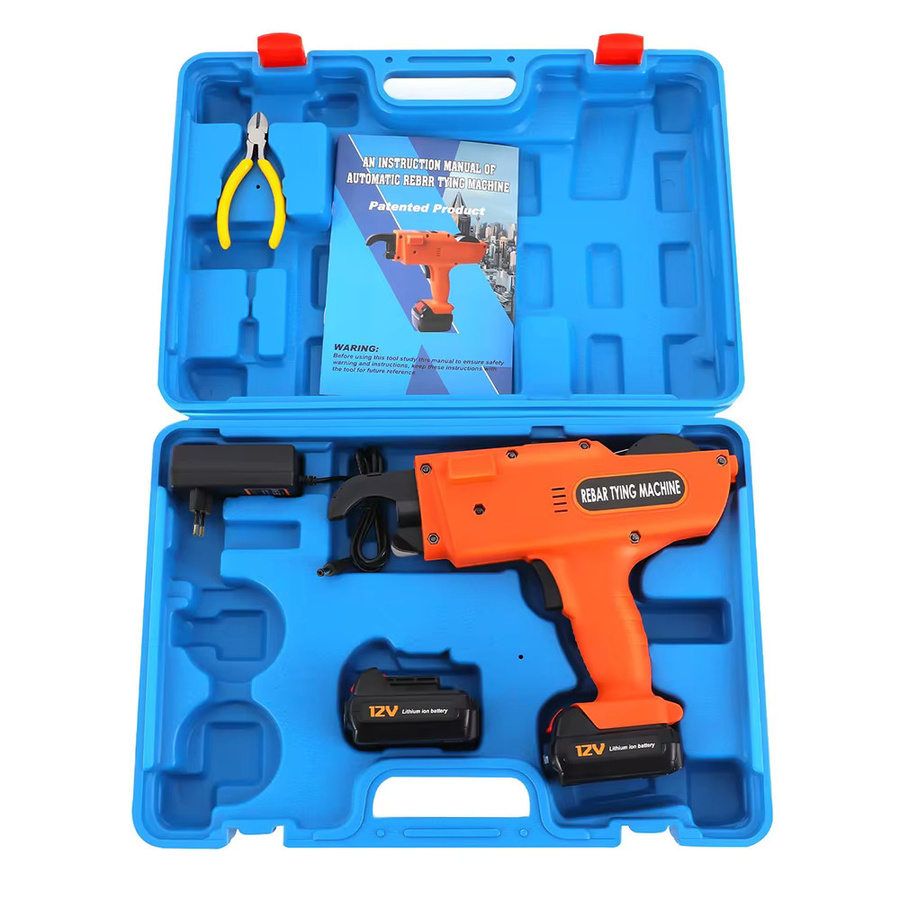 Podofo Automatische Bewehrungsbindemaschine 8mm-34mm, Elektrische kabellose Handgeführte Bewehrungsbindemaschine in Orange mit 2 Akkus und EU-Ladegerät - Bild 5