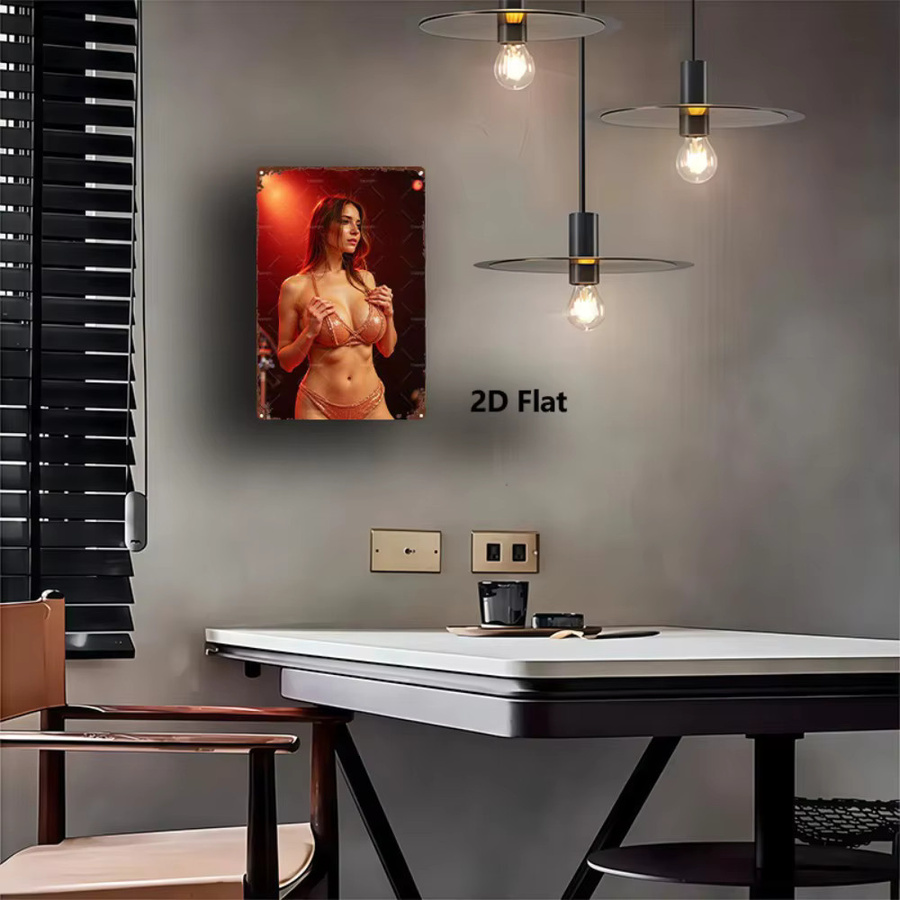 Retro-Metallblechschild CIFBUY mit Pinup-Kunst für Bar, Garage oder Café, Mehrfarbig, Breite: 20,32 cm, Höhe: 30,48 cm - Bild 3
