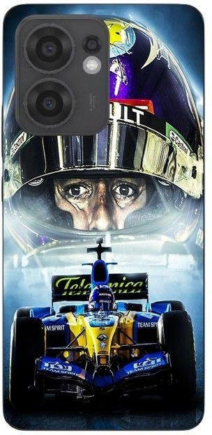 MANIACASE Handyhülle für Oppo Reno 13F mit Renault R25 Aston Martin F1 Fernando Alonso Design in Schwarz - Bild 1