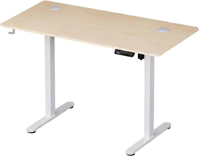 Relaxdays Elektrischer Schreibtisch Höhenverstellbar in Weiß mit LED Display, Breite: 160 cm, Tiefe: 60 cm - Bild 1
