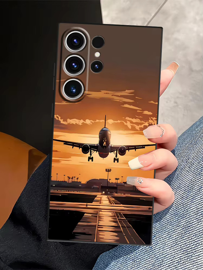Minimalistische Flugzeughülle für Samsung Galaxy S21 S22 S23 S24 S25 Ultra und S20 Note 20 Plus in Schwarz und Multicolour, weiches Material - Bild 5