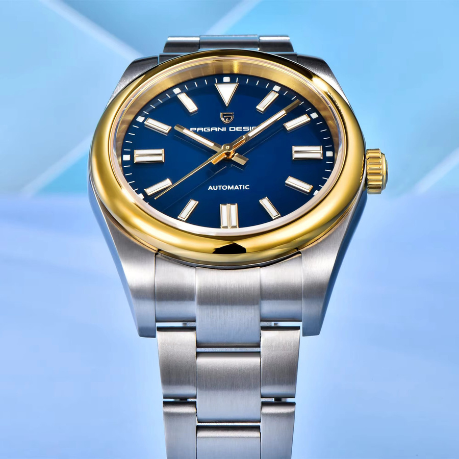 PAGANI DESIGN Armbanduhr, Automatik, Edelstahl, Gold-Blau, 40 mm, Herren - Bild 3