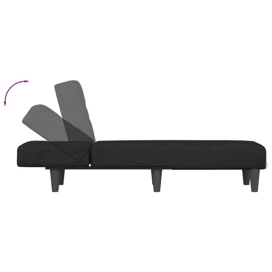 vidaXL Chaiselongue Modell 8 in Schwarz mit Samtbezug, B/T/H: 140 x 70 x 110 cm - Bild 4