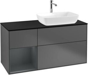 V&B Waschtischunterschrank Finion in Anthrazit mit Regal, Breite: 120 cm, Tiefe: 50,1 cm, Höhe: 50,1 cm - Bild 1