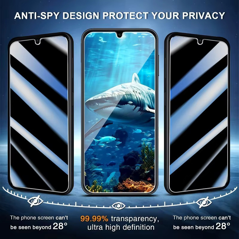 5er Pack Samsung Galaxy Anti-Spion Schutzfolie aus gehärtetem Glas für A11 A12 A13 A14 A15 A16 A17 A34 A35 A36 A51 A52 A53 A54 A55 A56 transparent - Bild 2