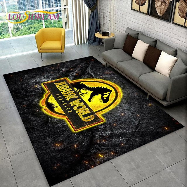 Rutschfester 3D-Cartoon-Dinosaurier-Teppich von Karpetti für Kinderzimmer und Wohnzimmer, Mehrfarbig, B/T: 60 x 90 cm - Bild 1