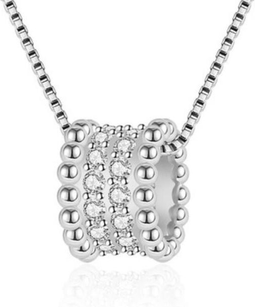Halskette 925 Silber, Roségold, Kristall, Zirkonia, Damen, 45 cm - Bild 1