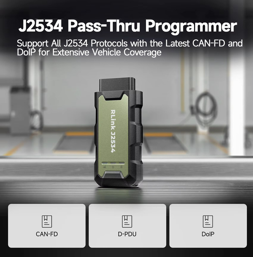 TOPDON RLink J2534 Pass-Thru-Programmiergerät OEM-Diagnosewerkzeug in Schwarz mit Unterstützung für CAN-FD, DoIP und über 18 Marken - Bild 2