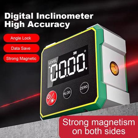 VODOOL Magnetischer digitaler Winkelmesser mit LCD-Hintergrundbeleuchtung, Neigungsmesser und Wasserwaage