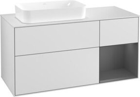 V&B Waschtischunterschrank Finion mit Wandbeleuchtung, Weiß lackiert, Breite: 120 cm, Tiefe: 50,1 cm, Höhe: 50,1 cm - Bild 1