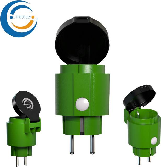 Simatoper Outdoor WLAN-Steckdose in Grün mit Energieüberwachung, Timer und IP44 Schutz, kompatibel mit Tuya Smart Life, Alexa und Google Home, 16A 3840W Schuko-Steckdose - Bild 1