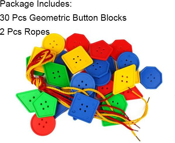 Yiran bag Montessori Lernspielzeug Geometrische Blöcke 30-teiliges Set - Bild 1