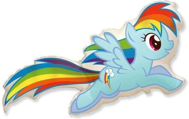 Regenbogen-Dash Folienballon von Flexmetal in Blau und Multicolour - Bild 1